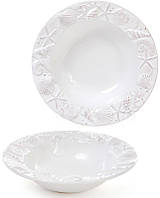 Набір 3 тарілки   Морський Бриз   Ø23.5см, супові, біла кераміка | HomeDreams