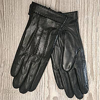 Перчатки мужские кожаные на плюше сенсорные черные 8.5