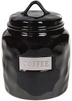 Банка фарфоровая Necollie "Coffee" 900мл, черная | HomeDreams