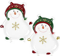 Набор 2 керамических блюда «Озорной снеговик» 27.5х22.5см | HomeDreams