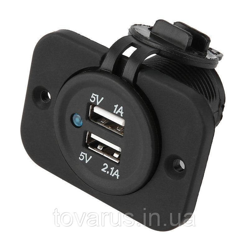 Автоблок USB зарядка 2.1+1А, фото 1