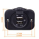 Автоблок USB зарядка 2.1+1А, фото 2