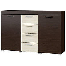 Комод Британія К-7 з ламінованої ДСП у вітальню / спальню Еверест Венге темний + Дуб молочний