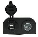 Автоблок 2. USB 2.1 + 2.1А вольтметр шкала на рамці-будиночок, фото 3