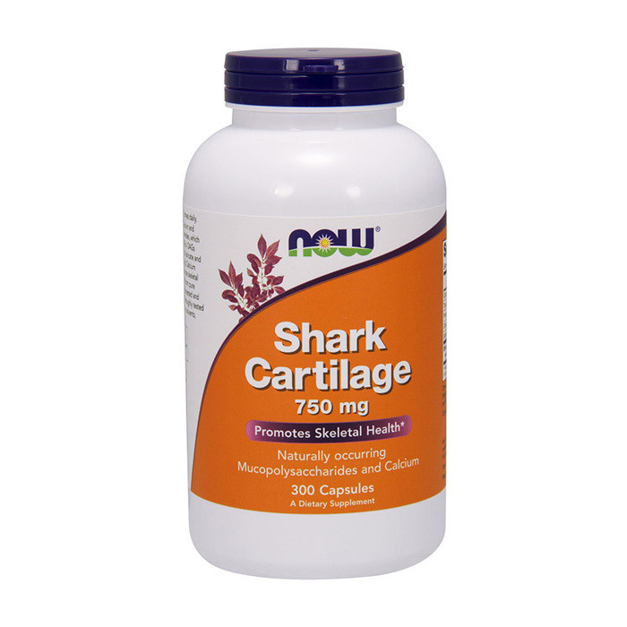 Для суглобів і зв'язок акулячий хрящ Now Foods Shark Cartilage 750mg 300 капсул