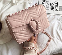 Модная женская мини сумка Подкова. Стильная женская маленькая сумочка клатч вечерний Розовый