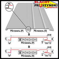 Фасадные PS панели "Blachy-Pruszynski" 0,7 мм 315 P (Глянец) RAL 9010