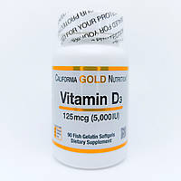 Вітамін Д-3 California Gold Nutrition вітамін D-3 5000 МО 90 кап.