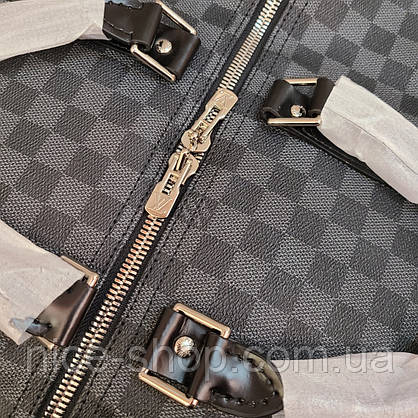 Сумка Louis Vuitton шкіряна,50 см, сіра шахматка, Люкс, фото 3
