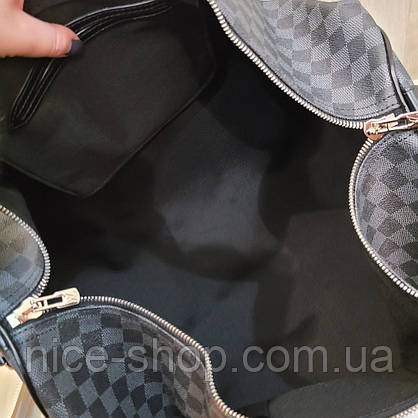Сумка Louis Vuitton шкіряна,50 см, сіра шахматка, Люкс, фото 5