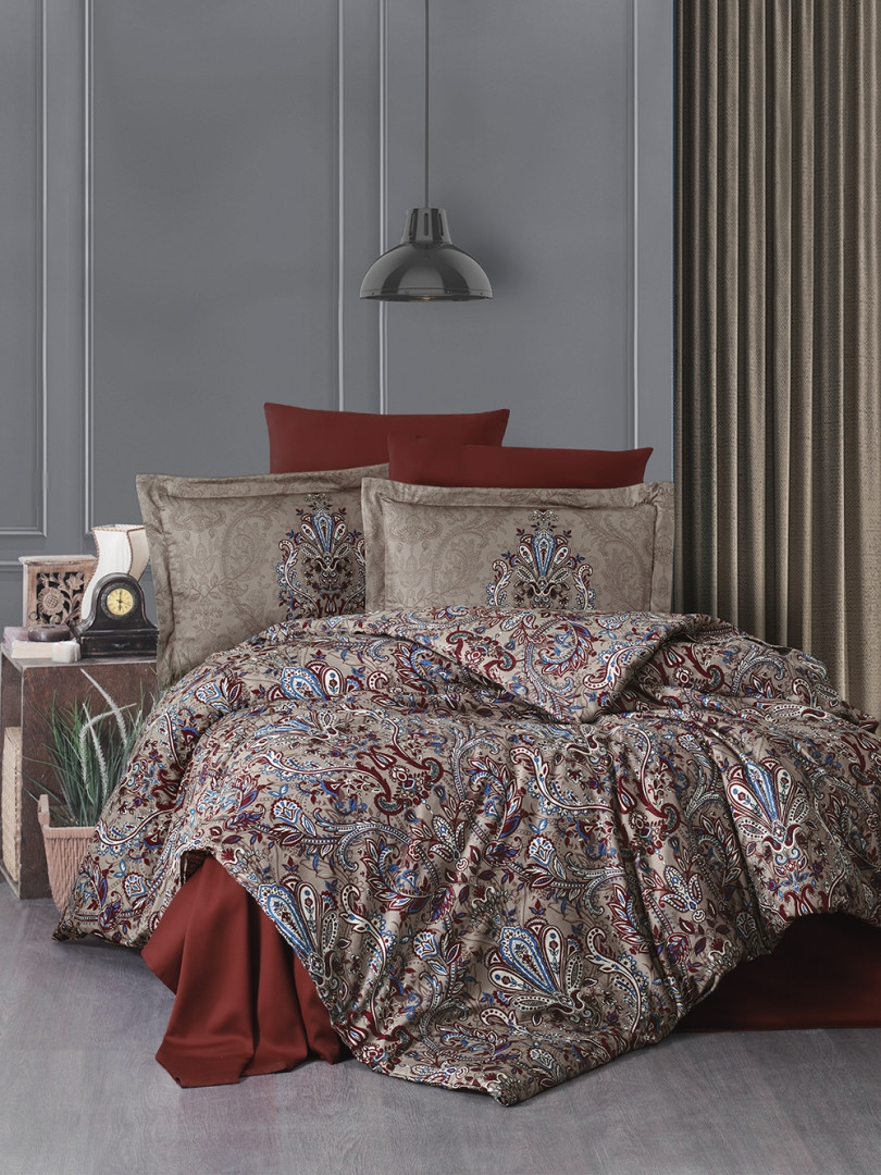 Постільна Білизна First Choice Cotton Satin Aleron Cinnamon Сімейний