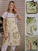 Кухонный набор "Ромашки" 4в1 фартух прихватка перчатка полотенце