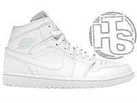 Мужские кроссовки Air Jordan 1 Mid Triple White 554724-109 41