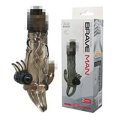 Насадка прозора на член з вібрацією Brave man