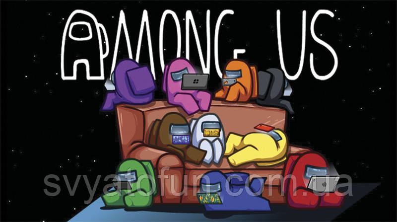 Наклейка на коробку "Among US-2" 50х28 см