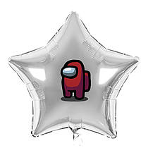 Наклейка для фольгованих кульок 18" "Among US" red 16х11 см