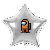 Наклейка для фольгованих кульок 18" "Among US" orange 16х11 см