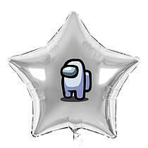 Наклейка для фольгованих кульок 18" "Among US" white 16х11 см