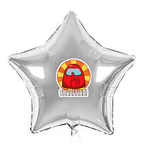 Наклейка для фольгованих кульок 18" "Among US Shhhh!" 10х9 см