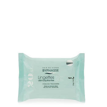 Byphasse Make-up Remover Wipes Aloe Vera Sensitive Skin Серветки очищаючі серветки 20 шт