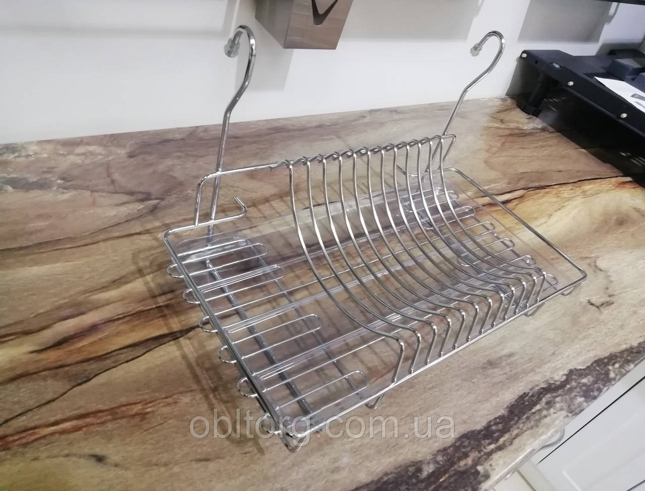 Полка для посуди до труби d=16мм GIFF хром рейлінгової системи, фото 1