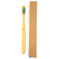 Доросла зубна щітка з бамбука Плоска Двокольорова 17.5 см