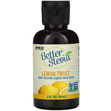 Рідкий цукрозамінник стевія NOW Foods "Better Stevia" лимонний (59 мл)