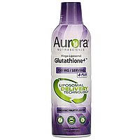 Aurora Nutrascience, Мега-липосомальный глутатіон + плюс вітамін C, органічний фруктовий смак, 750 мг