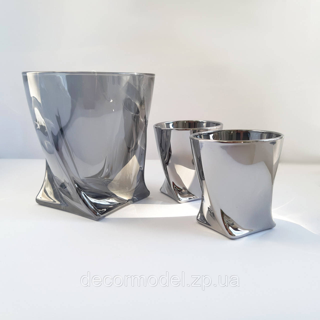 Набір стаканів для віскі Bohemia Quadro 6 шт 340 мл графіт 2K936/99A44/340/6, фото 1