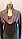 Сукня туніка жіноча коротка довга рукав трикотаж сіра з хомутом осінь зима, фото 4
