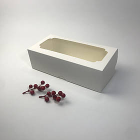 Коробка для рулетів і штоленів, 300*150*90 мм│НФ│, з вікном, біла