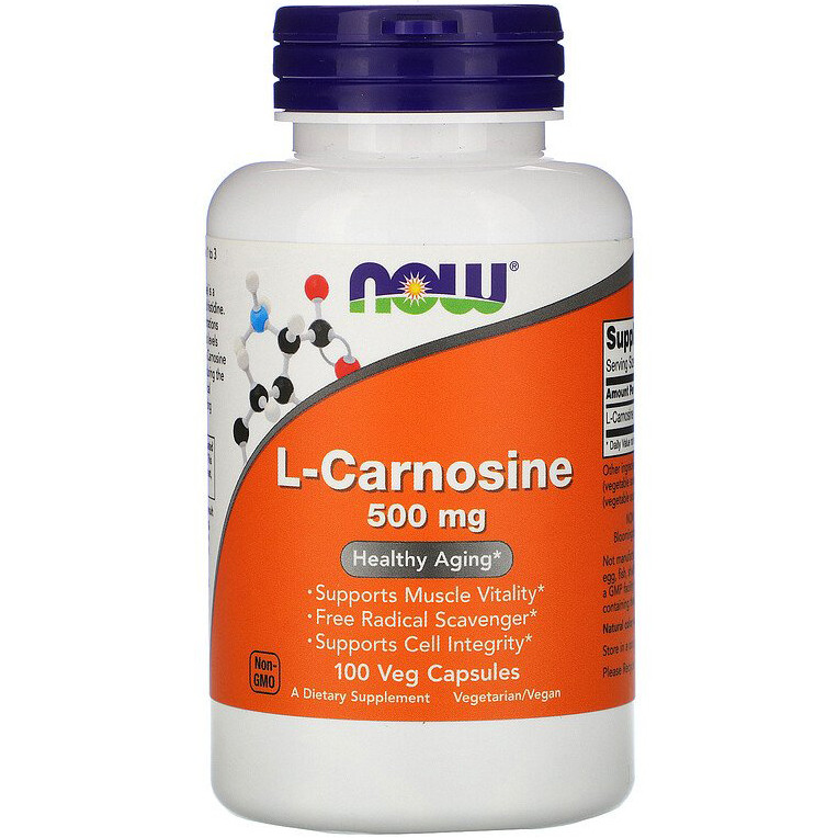 L-карнозин NOW Foods "L-Carnosine" 500 мг (100 капсул), фото 1