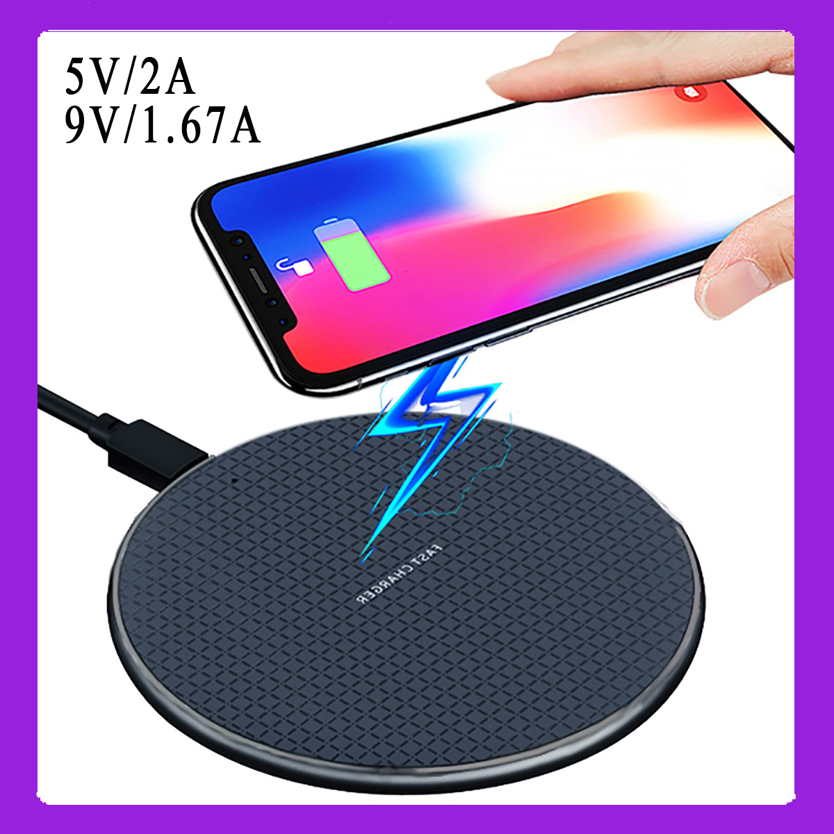 Бездротова зарядка Wi-smart Fast 1 QI для телефону Iphone, Android з індикатором роботи. 10W, фото 1