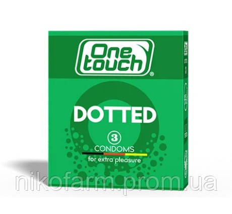 Презервативи One Touch Dotted із крапковою структурою в силіконовій змащення з накопичувачем №3