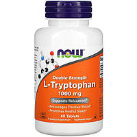L Триптофан NOW Foods "L-Tryptophan" двойная концентрация, 1000 мг (60 таблеток)