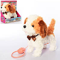 Собачка на поводке, мягкая интерактивная игрушка 24 см, "Кращий друг" PL2130-5