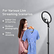 Селфи світло зі штативом 2в1 кільцева світлодіодна LED лампа набір блогера Baseus Live Stream Holdr-floor Stand, фото 9