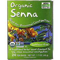 Чай из сенны NOW Foods, Real Tea "Senna" без кофеина, 24 пакетика (48 г)