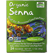 Чай із синни NOW Foods, Real Tea "Senna" без кофеїну, 24 пакетики (48 г)