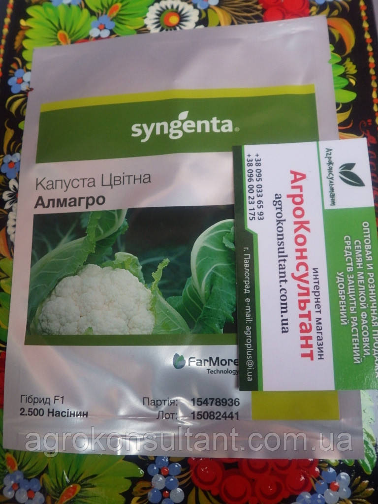Насіння капусти Алмагро F1 (Syngenta), 2 500 насінин — рання (70-75 днів), цвітна, однорідна Альмагро