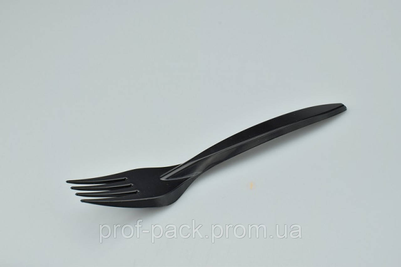 Вилка пластиковая Premium черная 180 мм 100 шт/уп (32 уп/ящ) - фото 1 - id-p25558245