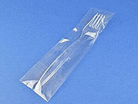 Вилка пластиковая Premium прозрачная в индивидуальной упаковке 180 мм 1 шт