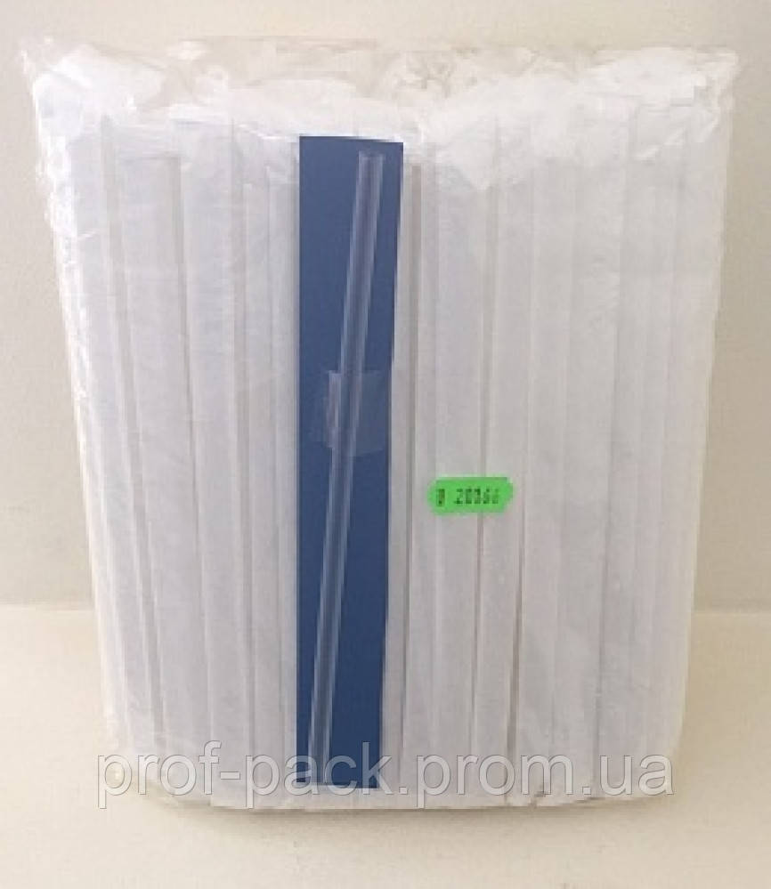 Трубочка для фреша прямая прозрачная в индивидуальной упаковке 210 мм d=6,8 мм 200 шт/уп - фото 1 - id-p1329298973
