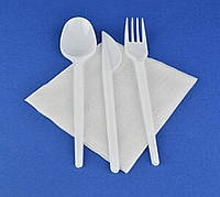 Набор №8 Standart белый - Ложка столовая, Вилка, Нож, Салфетка 1 набор