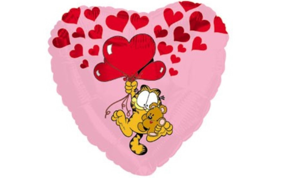 CTI 17" Garfield Pooky Floating Up With Hearts Pac. Фольгована куля серця Гарфілд. В УП