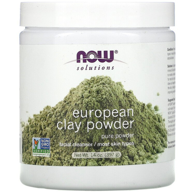 Європейська глина для обличчя NOW Foods, Solutions "European Clay Powder" (397 г), фото 1