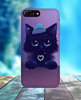 Чехол для iPhone 7 8 SE Черный кот в шапке