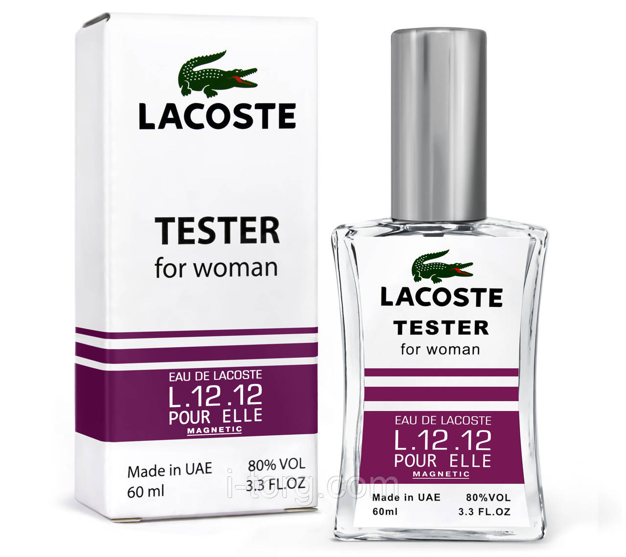 Тестер жіночий Lacoste L. 12.12 Pour Elle Magnetic, 60 мл NEW