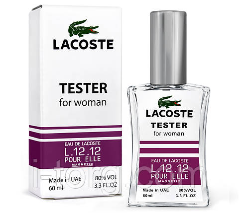 Тестер жіночий Lacoste L. 12.12 Pour Elle Magnetic, 60 мл NEW, фото 1