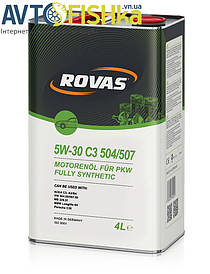 Синтетична моторна олива Rovas 5W-30 C3 504/507 4 л